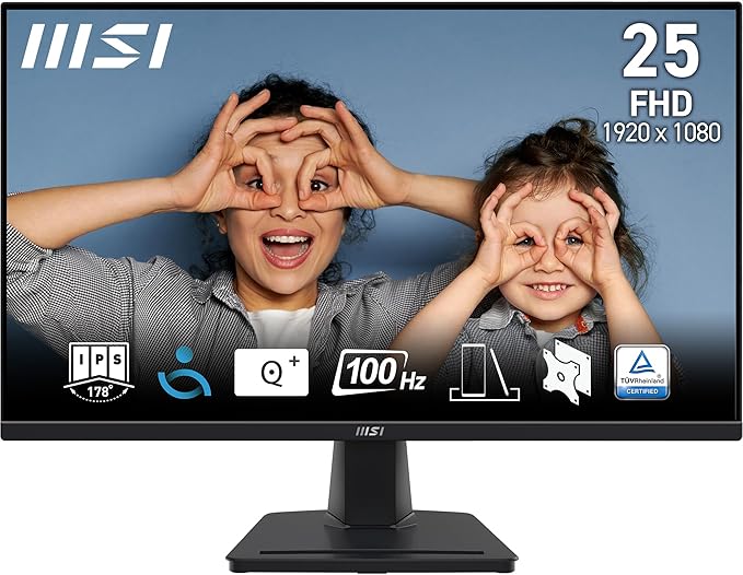 MSI Pro MP252 Monitor Profesional Full HD 24,5'' - Panel IPS, 100Hz, Altavoces Integrados y Tecnología Eye-Friendly
